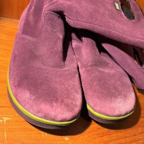 Bogs Boga Purple Green Suede Leather Fleece Lined Waterproof Winter Boots Size 6 - Picture 8 of 9